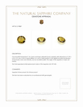 1.36 Ct. Yellowish Brown Sapphire from Ceylon (Sri Lanka) Appraisal