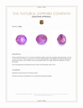 1.76 Ct. Pinkish Purple Star Sapphire from Ceylon (Sri Lanka) Appraisal