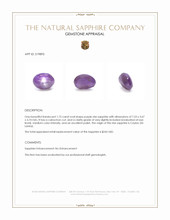 1.75 Ct. Purple Star Sapphire from Ceylon (Sri Lanka) Appraisal