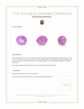 2.57 Ct. Pinkish Purple Star Sapphire from Ceylon (Sri Lanka) Appraisal