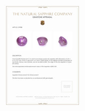 2.14 Ct. Purple Star Sapphire from Ceylon (Sri Lanka) Appraisal