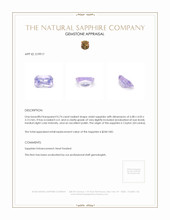 0.74 Ct. Violet Sapphire from Ceylon (Sri Lanka) Appraisal