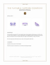 0.74 Ct. Violet Sapphire from Ceylon (Sri Lanka) Appraisal