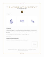 1.17 Ct. Bluish Purple Sapphire from Ceylon (Sri Lanka) Appraisal