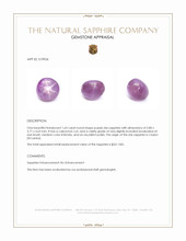 1.63 Ct. Purple Star Sapphire from Ceylon (Sri Lanka) Appraisal