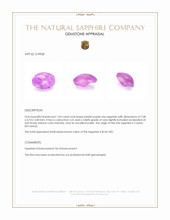 1.03 Ct. Pinkish Purple Star Sapphire from Ceylon (Sri Lanka) Appraisal
