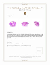 1.03 Ct. Pinkish Purple Star Sapphire from Ceylon (Sri Lanka) Appraisal