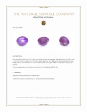 1.23 Ct. Purple Star Sapphire from Ceylon (Sri Lanka) Appraisal