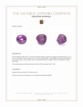 1.22 Ct. Pinkish Purple Star Sapphire from Ceylon (Sri Lanka) Appraisal