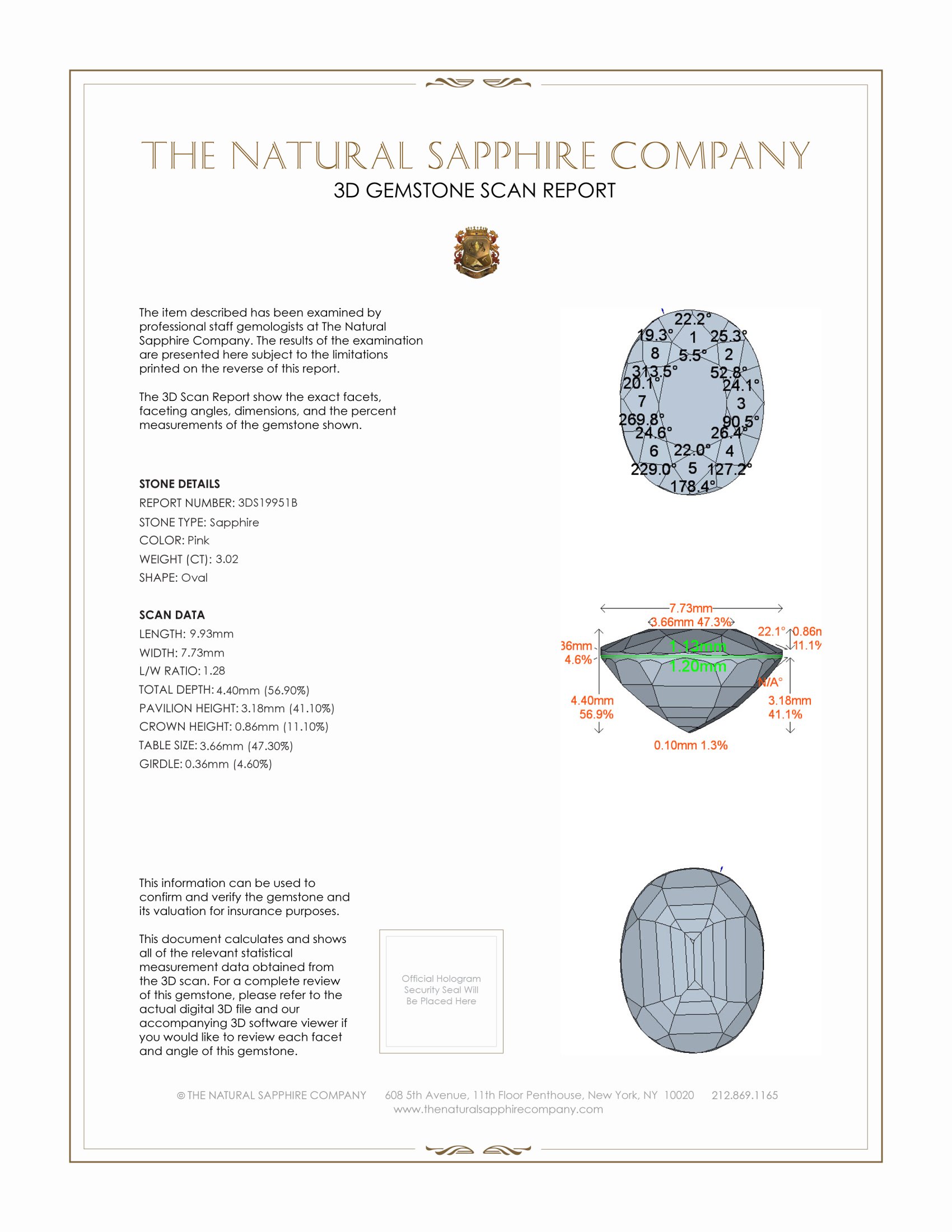 3.02 Ct. Pink Sapphire from Ceylon (Sri Lanka)