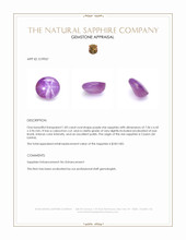 1.83 Ct. Purple Star Sapphire from Ceylon (Sri Lanka) Appraisal