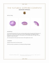 0.83 Ct. Pinkish Purple Star Sapphire from Ceylon (Sri Lanka) Appraisal
