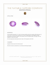 1.62 Ct. Pinkish Purple Star Sapphire from Ceylon (Sri Lanka) Appraisal