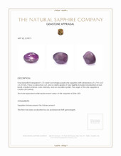 1.73 Ct. Purple Star Sapphire from Ceylon (Sri Lanka) Appraisal