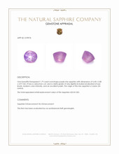 1.79 Ct. Purple Star Sapphire from Ceylon (Sri Lanka) Appraisal