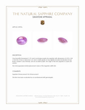 1.22 Ct. Purple Star Sapphire from Ceylon (Sri Lanka) Appraisal