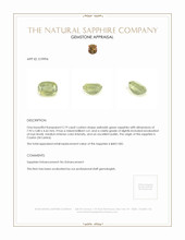 2.19 Ct. Yellowish Green Sapphire from Ceylon (Sri Lanka) Appraisal