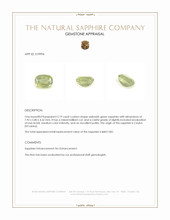 2.19 Ct. Yellowish Green Sapphire from Ceylon (Sri Lanka) Appraisal