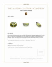 0.85 Ct. Yellowish Green Sapphire from Australia Appraisal