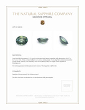 1.12 Ct. Bluish Green Sapphire from Madagascar Appraisal
