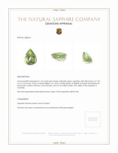 1.26 Ct. Yellowish Green Sapphire from Australia Appraisal