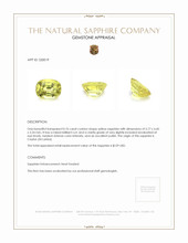 0.76 Ct. Yellow Sapphire from Ceylon (Sri Lanka) Appraisal