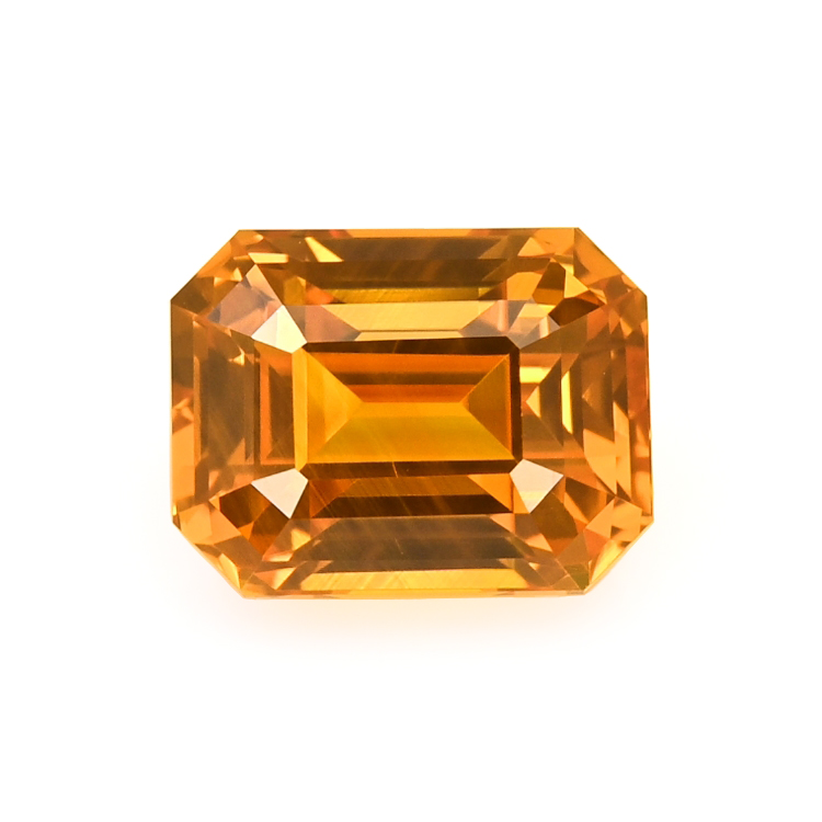 画材 Sapphire Genuine Fine Loose Orange Sapphire - Emerald Cut 5.07 Ct. - #S20023 | The