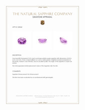 2.03 Ct. Pinkish Purple Sapphire from Ceylon (Sri Lanka) Appraisal