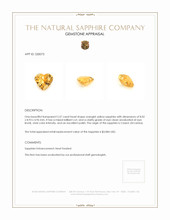 2.57 Ct. Orangish Yellow Sapphire from Ceylon (Sri Lanka) Appraisal