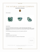 3.65 Ct. Bluish Green Sapphire from Madagascar Appraisal