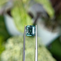 3.65 Ct. Bluish Green Sapphire from Madagascar Life Style