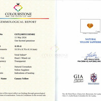 4.10 Ct. Orangish Yellow Sapphire from Ceylon (Sri Lanka) Scan Report