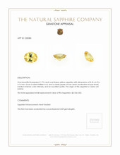 1.72 Ct. Yellow Sapphire from Ceylon (Sri Lanka) Appraisal
