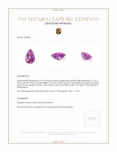 1.01 Ct. Purplish Pink Sapphire from Madagascar Appraisal
