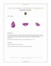 1.01 Ct. Purplish Pink Sapphire from Madagascar Appraisal