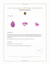 0.97 Ct. Purplish Pink Sapphire from Madagascar Appraisal