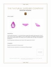 1.12 Ct. Purplish Pink Sapphire from Madagascar Appraisal