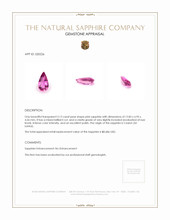 3.13 Ct. Pink Sapphire from Ceylon (Sri Lanka) Appraisal