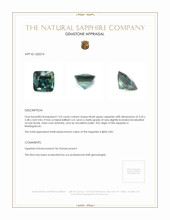 1.03 Ct. Bluish Green Sapphire from Madagascar Appraisal