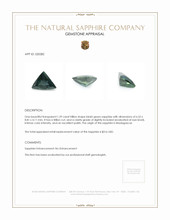 1.29 Ct. Bluish Green Sapphire from Madagascar Appraisal