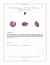 1.45 Ct. Pinkish Purple Star Sapphire from Ceylon (Sri Lanka) Appraisal
