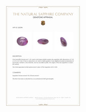 1.42 Ct. Pinkish Purple Star Sapphire from Ceylon (Sri Lanka) Appraisal
