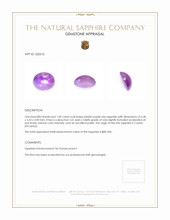 1.00 Ct. Pinkish Purple Star Sapphire from Ceylon (Sri Lanka) Appraisal