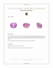 1.07 Ct. Purplish Pink Star Sapphire from Ceylon (Sri Lanka) Appraisal