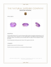 0.74 Ct. Pinkish Purple Star Sapphire from Ceylon (Sri Lanka) Appraisal