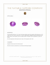 1.26 Ct. Pinkish Purple Star Sapphire from Ceylon (Sri Lanka) Appraisal