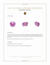 0.87 Ct. Purplish Pink Star Sapphire from Ceylon (Sri Lanka) Appraisal
