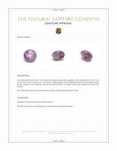 1.37 Ct. Purple Star Sapphire from Ceylon (Sri Lanka) Appraisal