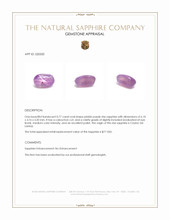 0.77 Ct. Pinkish Purple Star Sapphire from Ceylon (Sri Lanka) Appraisal