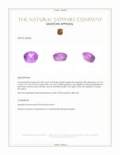 0.86 Ct. Pinkish Purple Star Sapphire from Ceylon (Sri Lanka) Appraisal